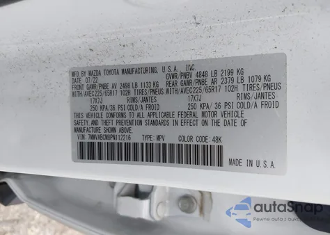 2023 Mazda Cx-50 2.5 S Preferred Plus z USA, uszkodzony, nr VIN 7MMVABCM8PN112216